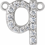 14K White 1/8 CTW Lab-Grown Diamond Initial Q Necklace Center