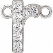 14K White .07 CTW Lab-Grown Diamond Initial R Necklace Center