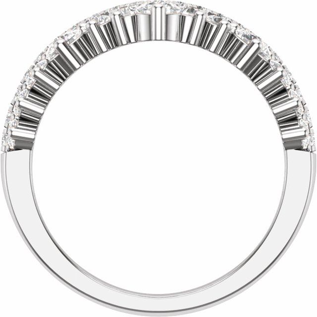 14K White 1 CTW Lab-Grown Diamond Contour Band