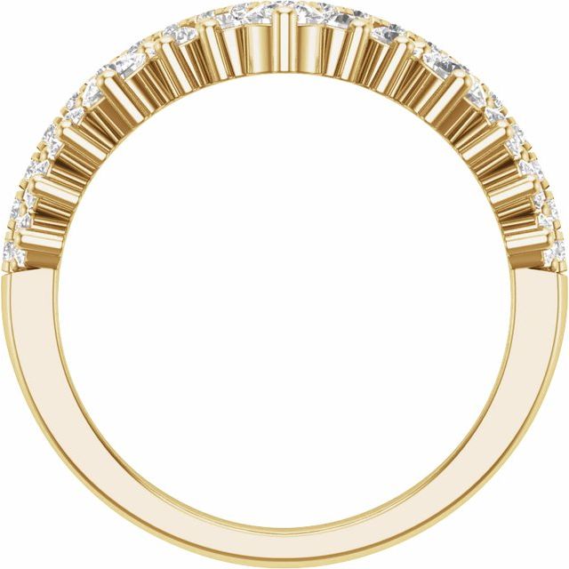 14k Yellow 1 Ctw Lab-grown Diamond Contour Band