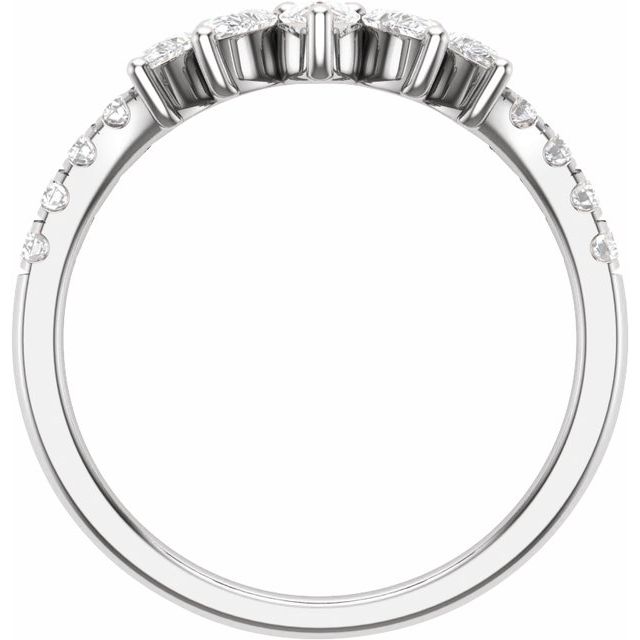14K White 3/4 CTW Lab-Grown Diamond Contour Band