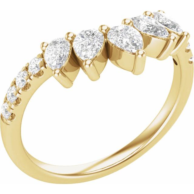 14K Yellow 3/4 CTW Lab-Grown Diamond Contour Band