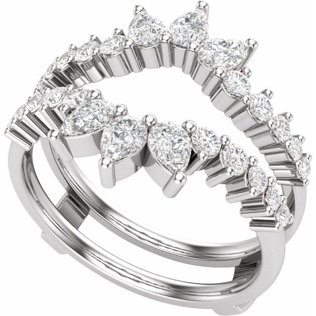 14K White 1 CTW Lab-Grown Diamond Ring Guard
