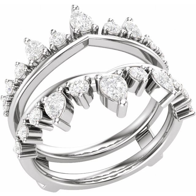 14K White 1 CTW Lab-Grown Diamond Ring Guard