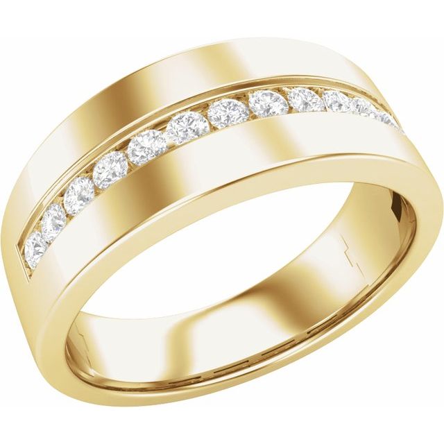 14k Yellow 1/2 Ctw Lab-grown Diamond Channel-set Band