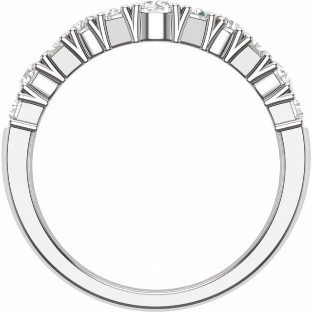 14k White 1 Ctw Lab-grown Diamond Contour Band