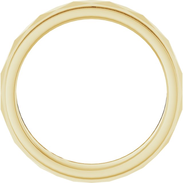 14k Yellow 4 Mm Diamond Faceted Milgrain Band Size 11