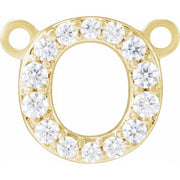 14K Yellow 1/10 CTW Lab-Grown Diamond Initial O Necklace Center