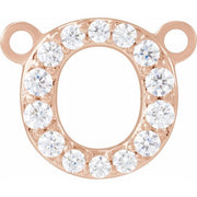 14K Rose 1/10 CTW Lab-Grown Diamond Initial O Necklace Center