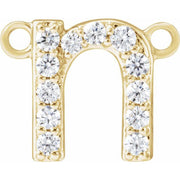 14K Yellow 1/10 CTW Lab-Grown Diamond Initial N Necklace Center