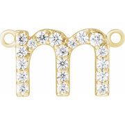 14K Yellow 1/7 CTW Lab-Grown Diamond Initial M Necklace Center