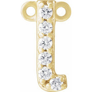 14K Yellow .07 CTW Lab-Grown Diamond Initial L Necklace Center