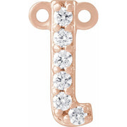 14K Rose .07 CTW Lab-Grown Diamond Initial L Necklace Center