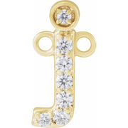 14K Yellow .06 CTW Lab-Grown Diamond Initial J Necklace Center