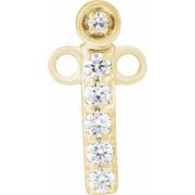 14K Yellow .05 CTW Lab-Grown Diamond Initial I Necklace Center