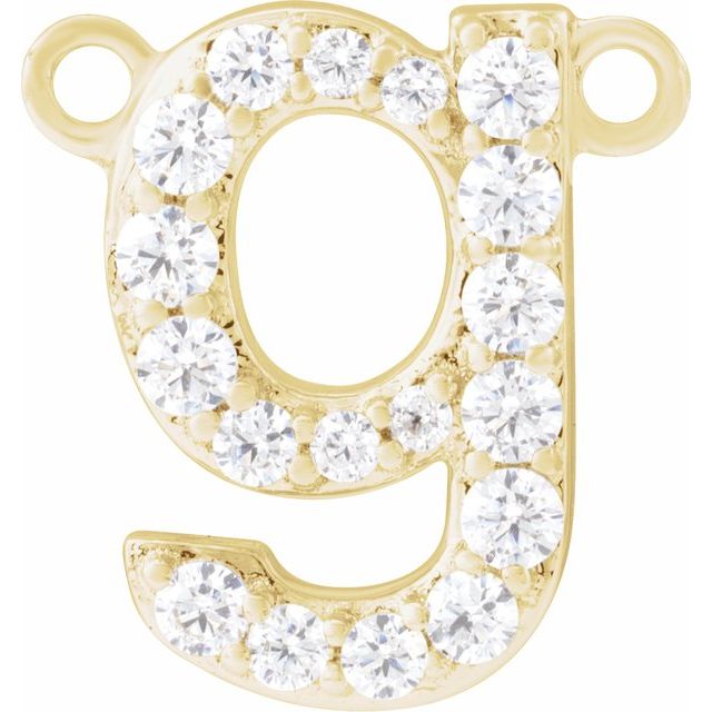 14K Yellow 1/7 CTW Lab-Grown Diamond Initial G Necklace Center