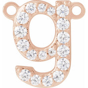 14K Rose 1/7 CTW Lab-Grown Diamond Initial G Necklace Center