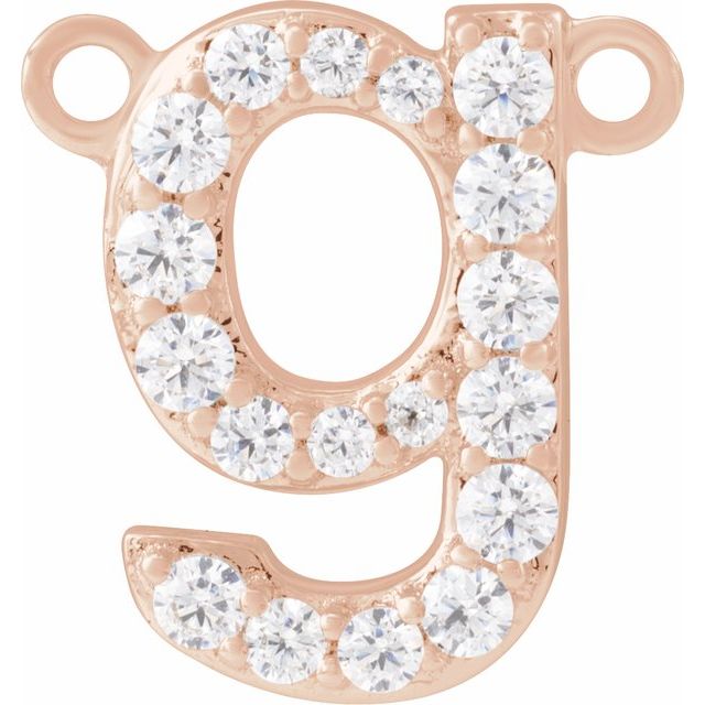 14K Rose 1/7 CTW Lab-Grown Diamond Initial G Necklace Center