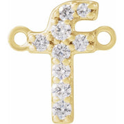 14K Yellow 1/10 CTW Lab-Grown Diamond Initial F Necklace Center