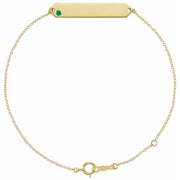 14K Yellow Natural Emerald Geometric 7-8' Bracelet