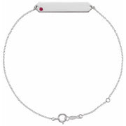 Sterling Silver Natural Ruby Geometric 7-8' Bracelet