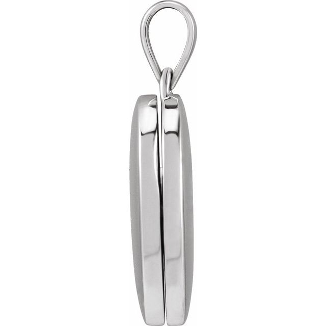 14K White Engravable Oval Locket