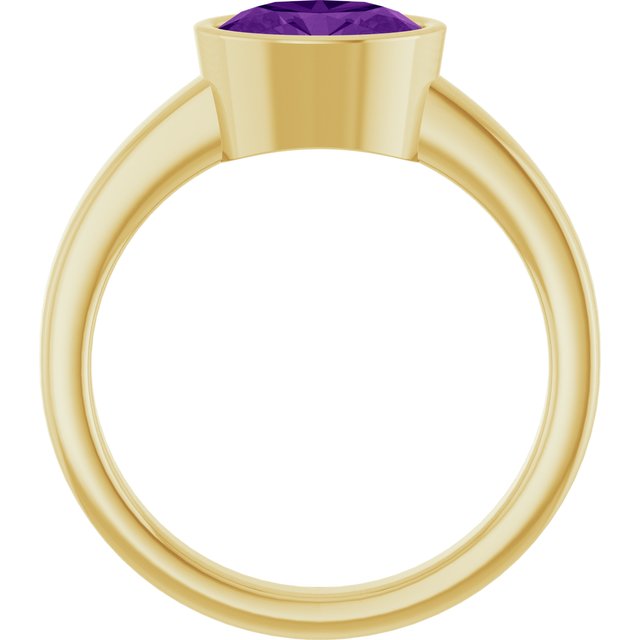 14K Yellow Natural Amethyst Ring