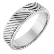 14K White 0.04 CTW Natural Diamond Accented Band
