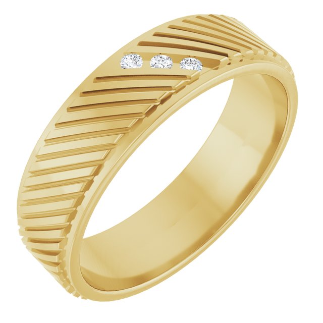 14K Yellow 0.04 CTW Natural Diamond Accented Band