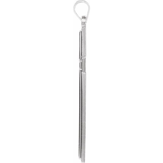 14K White Cross Pendant