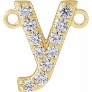 14K Yellow 1/8 CTW Lab-Grown Diamond Initial Y Necklace Center