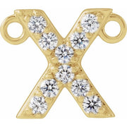 14K Yellow 1/10 CTW Lab-Grown Diamond Initial X Necklace Center