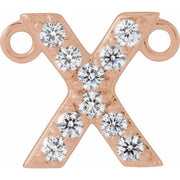 14K Rose 1/10 CTW Lab-Grown Diamond Initial X Necklace Center