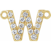 14K Yellow 1/6 CTW Lab-Grown Diamond Initial W Necklace Center