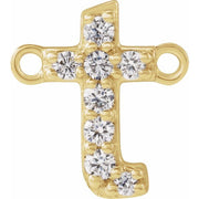 14K Yellow 1/10 CTW Lab-Grown Diamond Initial T Necklace Center