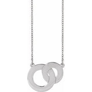 Sterling Silver Engravable Interlocking Circles 18' Necklace