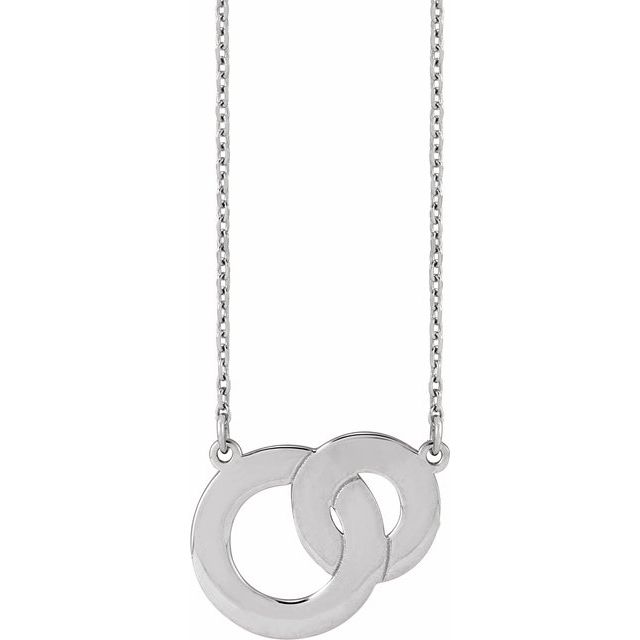 Sterling Silver Engravable Interlocking Circles 18' Necklace