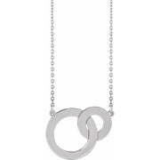 Sterling Silver Engravable Interlocking Circles 18' Necklace