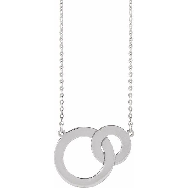 Sterling Silver Engravable Interlocking Circles 18' Necklace