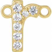 14K Yellow .07 CTW Lab-Grown Diamond Initial R Necklace Center