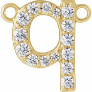 14K Yellow 1/8 CTW Lab-Grown Diamond Initial Q Necklace Center