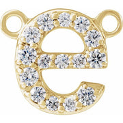 14K Yellow 1/10 CTW Lab-Grown Diamond Initial E Necklace Center