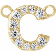 14K Yellow 1/10 CTW Lab-Grown Diamond Initial C Necklace Center