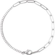 14K White 1 CTW Natural Diamond Line 7 1/2' Bracelet