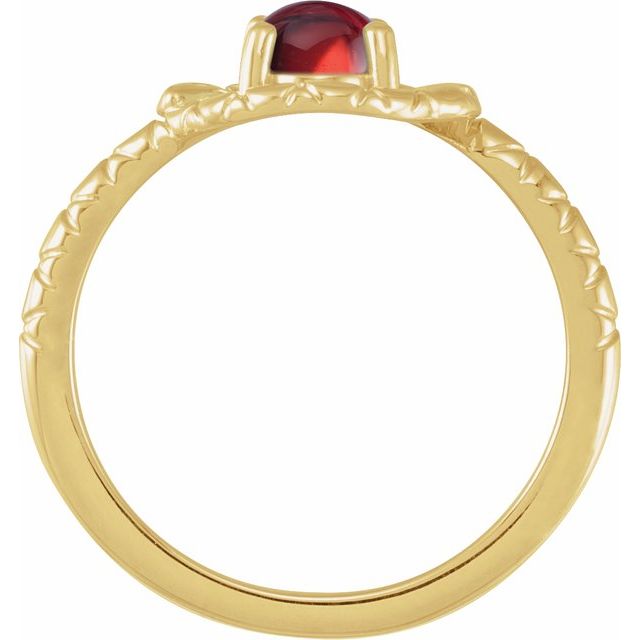 14K Yellow Natural Mozambique Garnet Snake Ring