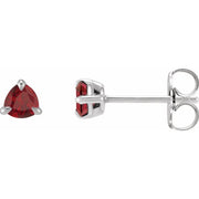 14K White 3.5 mm Natural Ruby Stud Earrings