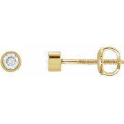 14K Yellow 1/8 CTW Lab-Grown Diamond Micro Bezel-Set Earrings