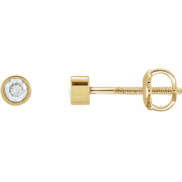 14K Yellow 1/8 CTW Lab-Grown Diamond Micro Bezel-Set Earrings