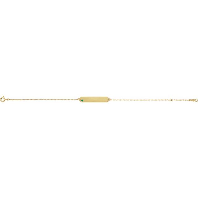 14K Yellow Natural Emerald Geometric 7-8' Bracelet