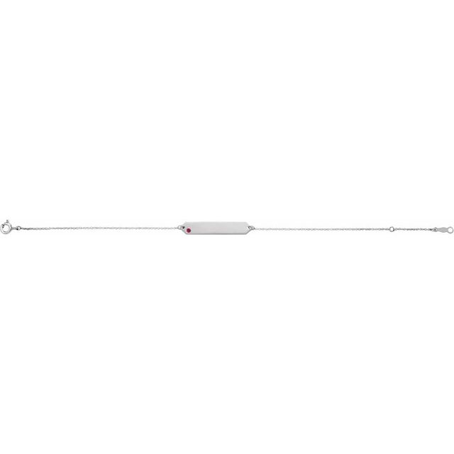 Sterling Silver Natural Ruby Geometric 7-8' Bracelet